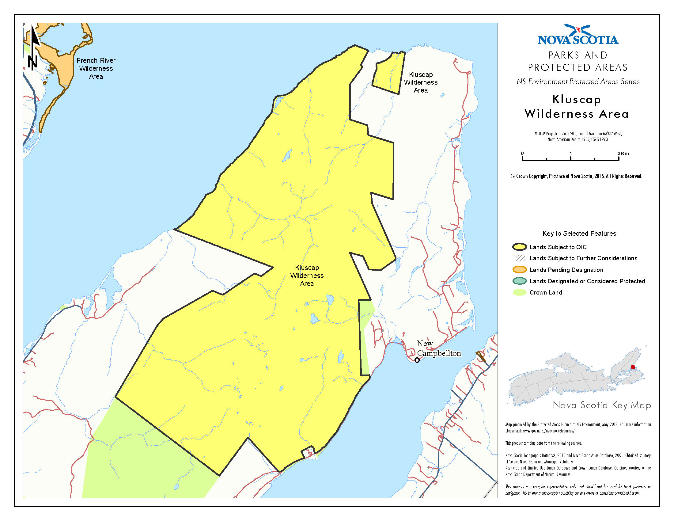 Approximate boundaries of Kluscap Wilderness Area